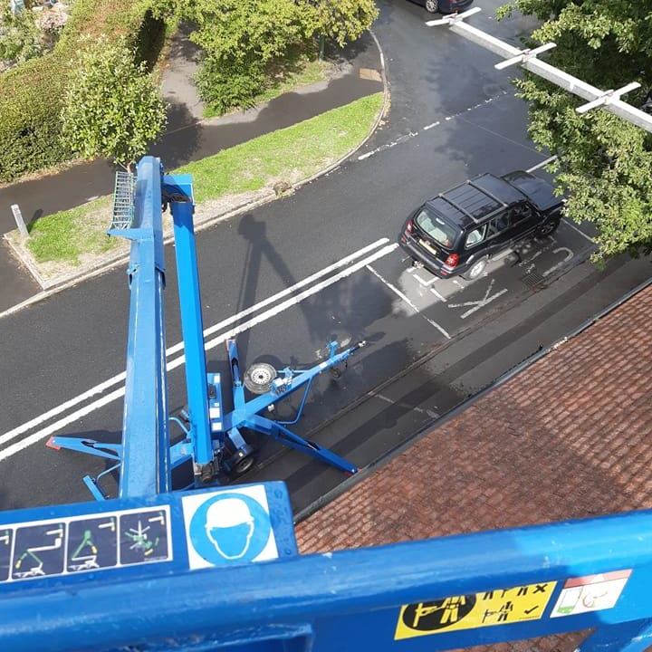 View from the cherry picker basket